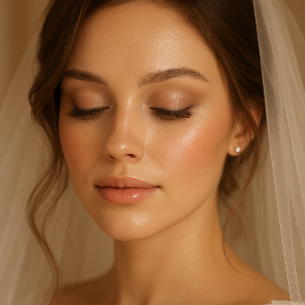 Soft romantic bridal makeup look
