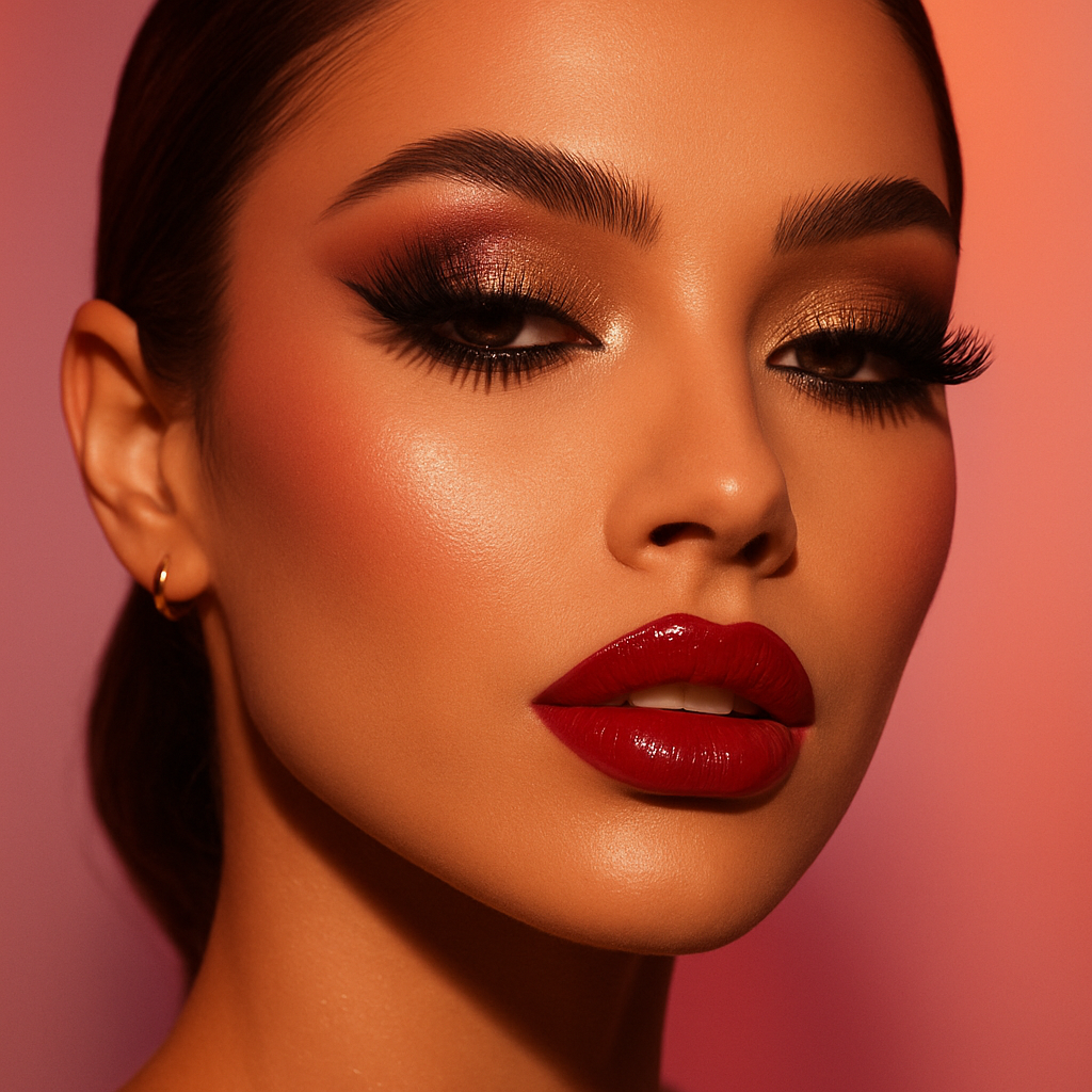 Bold glamorous evening makeup look
